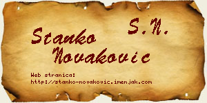 Stanko Novaković vizit kartica